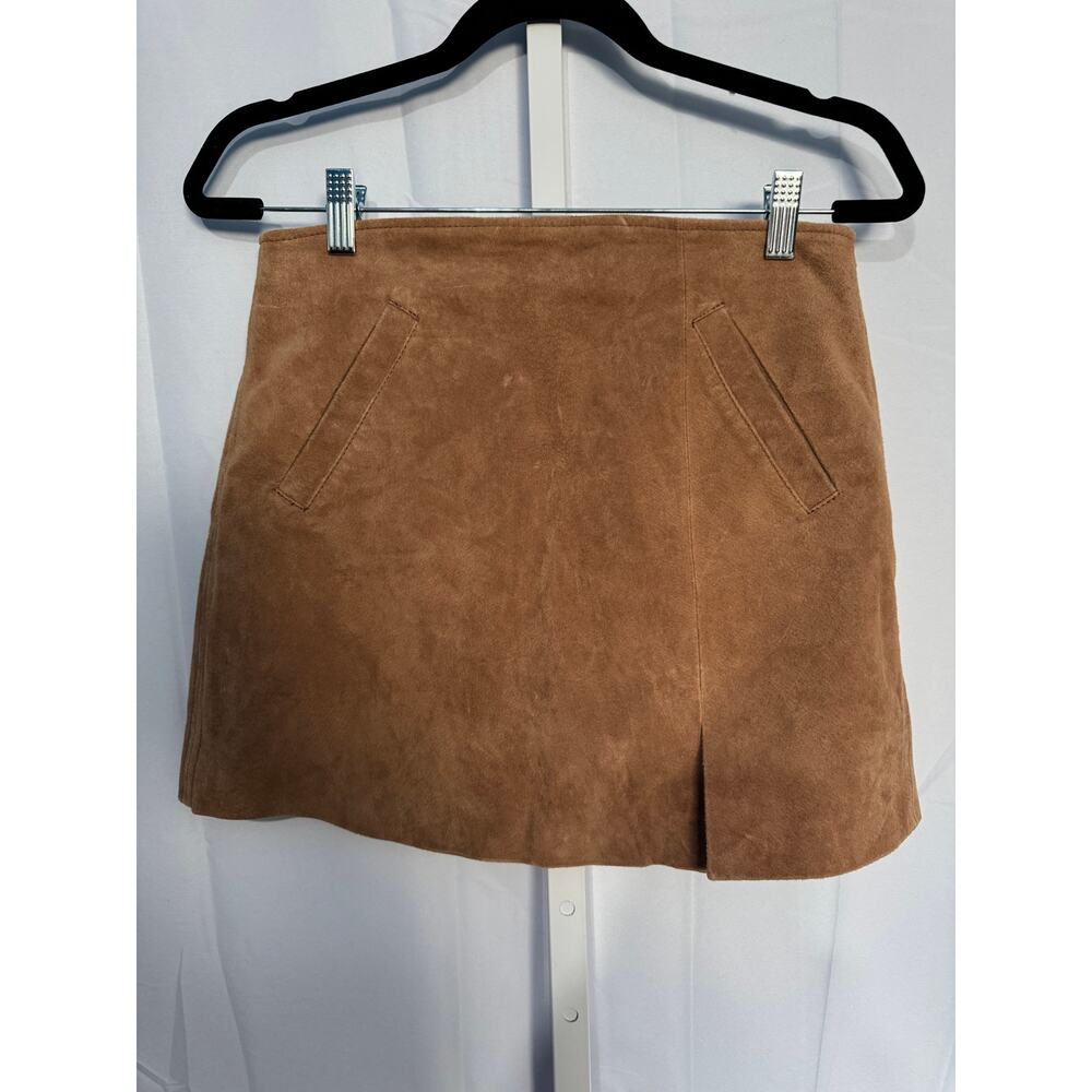 Tan Blank NYC Leather Mini Skirt Size 27